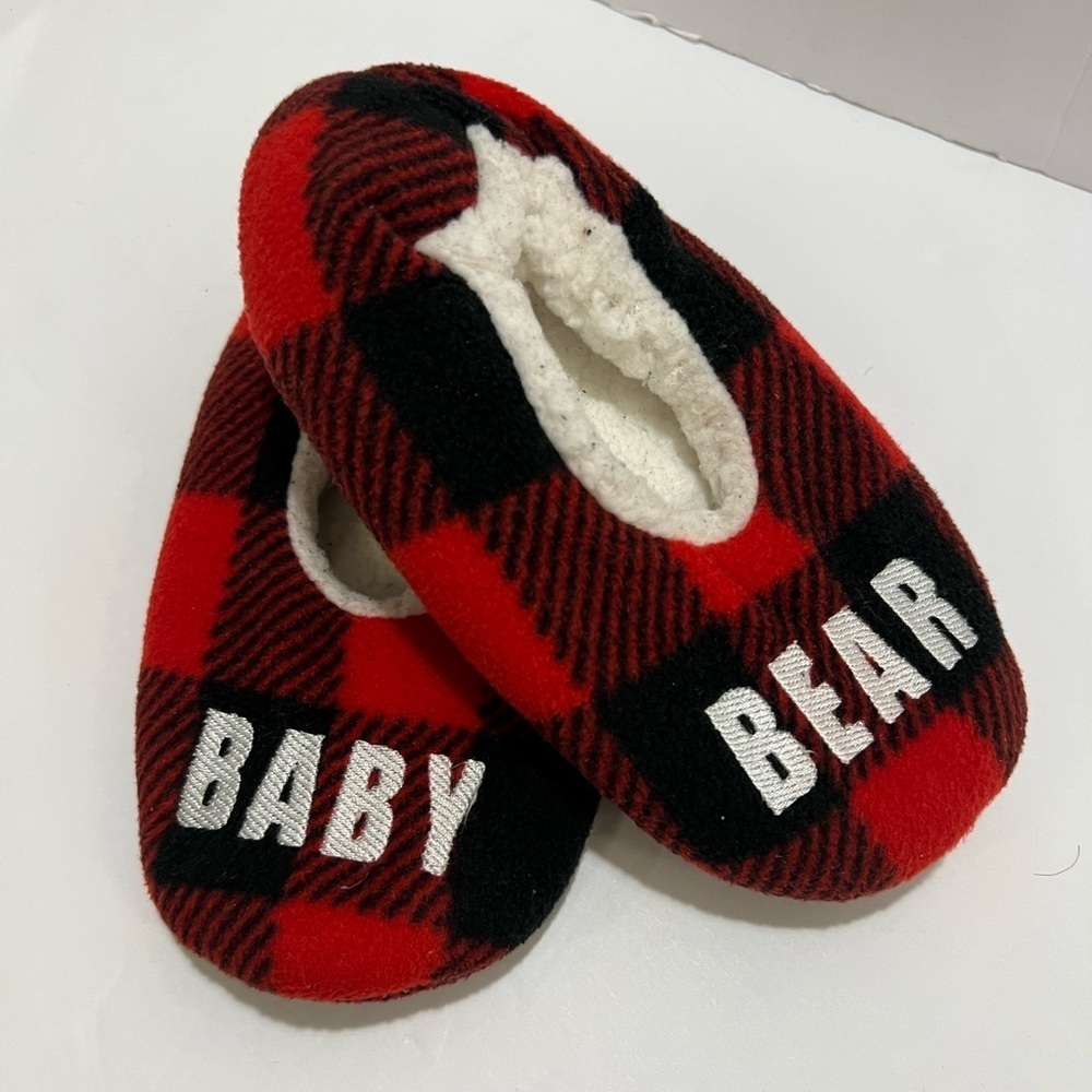 Plaid Baby Bear Slippers